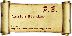 Pinzich Blandina névjegykártya